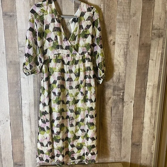 J Crew Lurex chiffon midi dress - Picture 3 of 10